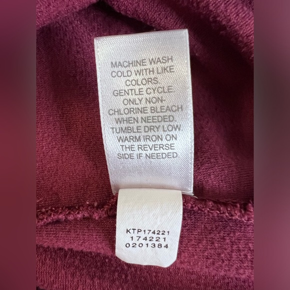 Pure J Jill Sz Large Bordeaux Velour Velvet Tunic V-Neck Long Sleeve Stretch - Picture 9 of 10